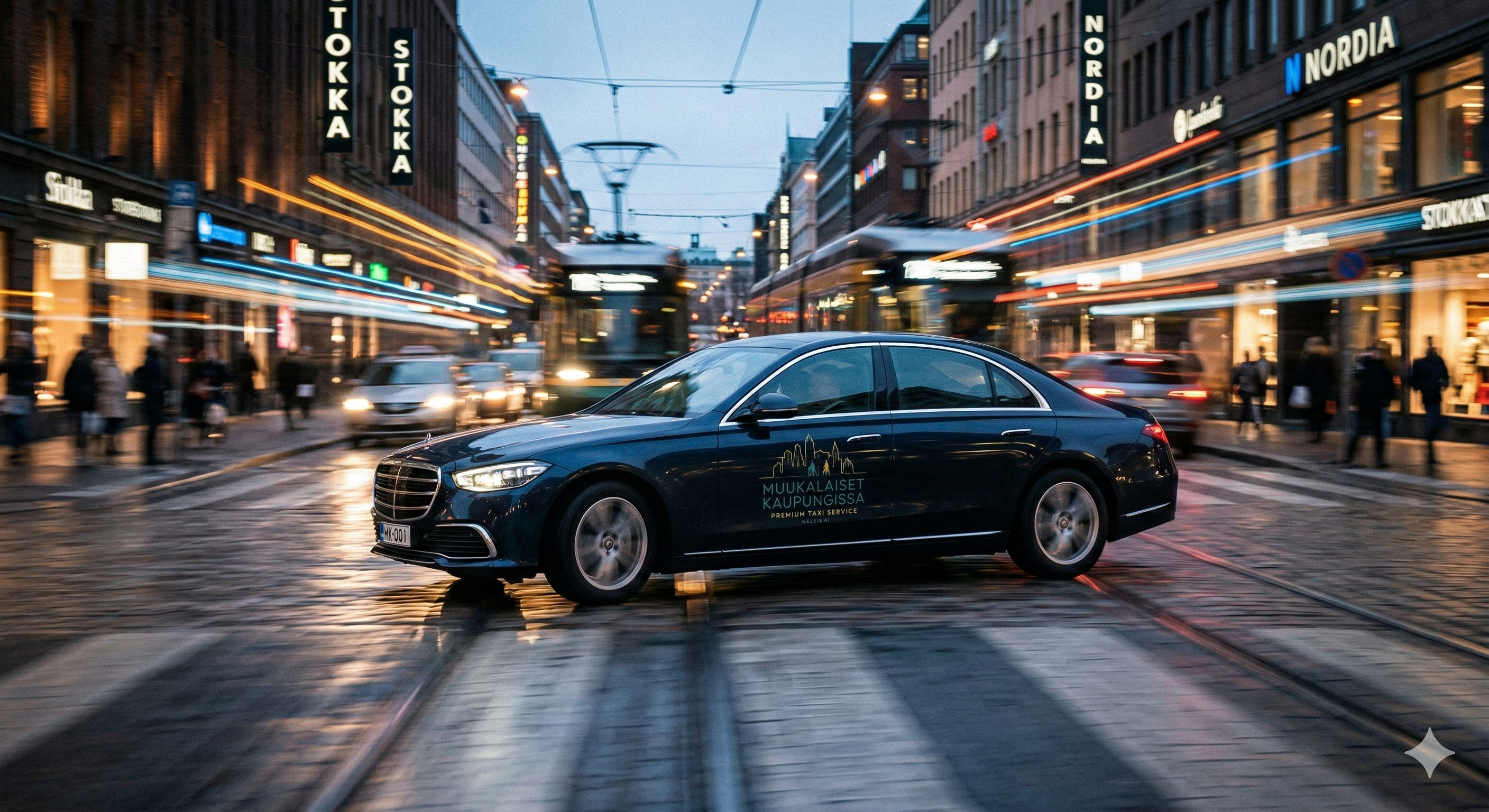 Muukalaiset Kaupungissa auto liikkeessä